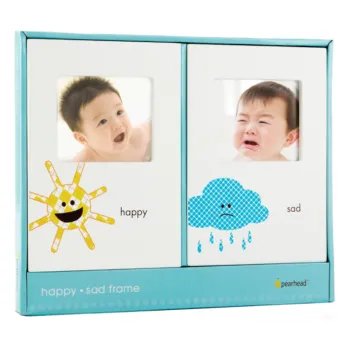 Pearhead Childrens Happy and Sad Photo Frame