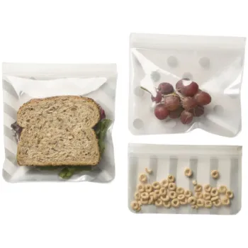 J L Childress See 'N Save 3 Piece Reusable Food & Snack Bag - Grey