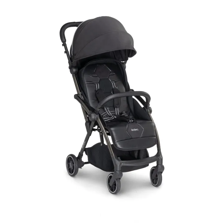 Leclerc Baby Hexagon Auto Fold Stroller Compact Stroller Black Pram