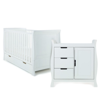Obaby Stamford Classic Sleigh 2 Piece Nursery Furniture Room Set - White