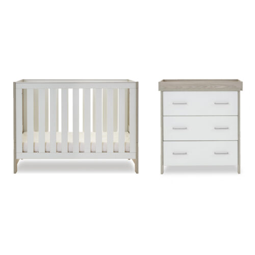 Obaby Nika Mini 2 Piece Room Set - Grey Wash & White
