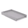 Obaby Stamford cot top changer in warm grey, featuring a sleek and sturdy wooden design with raised sides for secure baby changing.