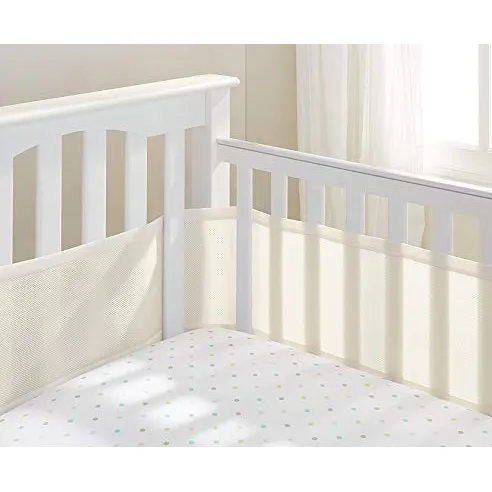 BreathableBaby Four-Sided Mesh Cot Liner - Ecru Mist - Image 3