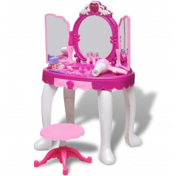 tegmen_kid's_pink_3-mirror_playroom_vanity_table_with_lights_&_sound_1