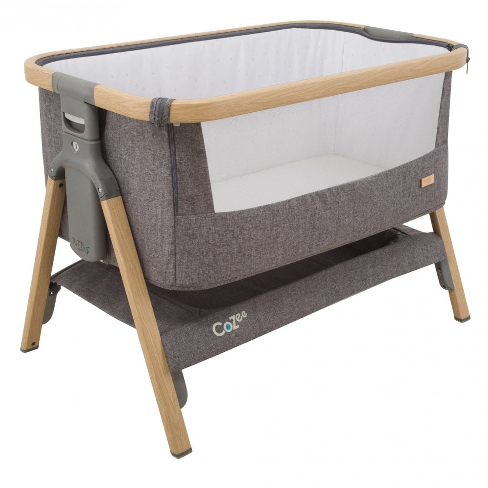 Tutti Bambini CoZee Bedside Crib - Oak and Charcoal