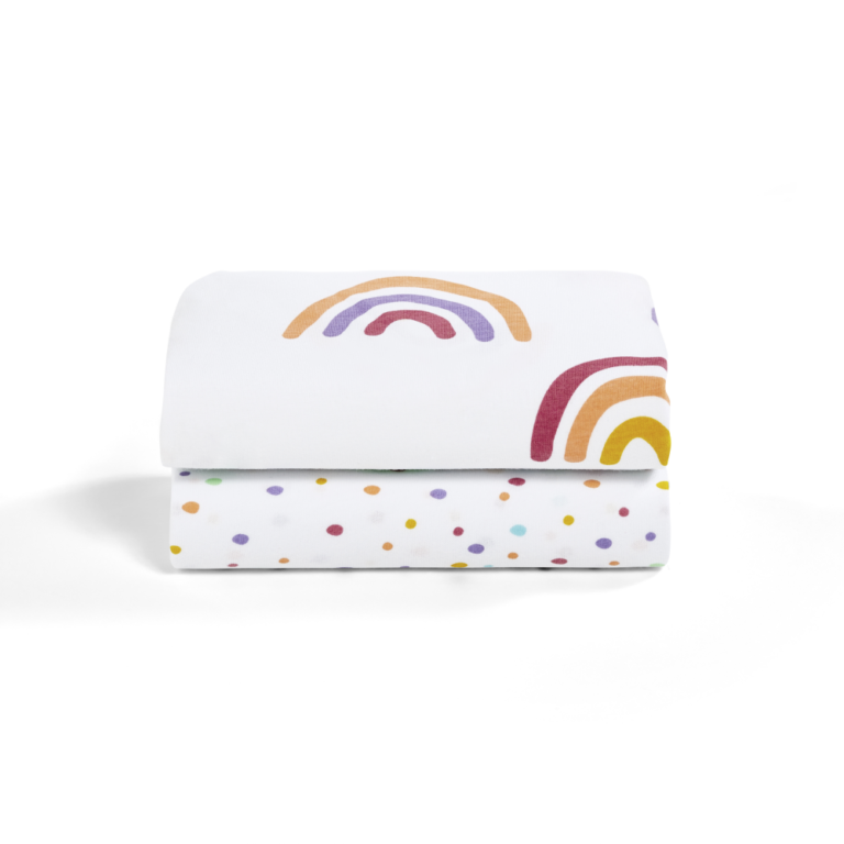 Snuz 2 Pack Crib Fitted Sheets Rainbow Olivers BabyCare