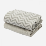 Tutti Bambini CoZee Fitted Sheets (2 Pack) - Grey Chevron