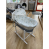 Cuddles Collection Grey Wicker Moses Basket With Rainbow Print – Made Exclusively in the UK