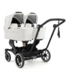 Emmaljunga NXT Twin Select x2 Carrycots- White Leatherette with Black Chassis