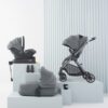 Silver Cross Dune Pushchair and Compact Carrycot with Travel Pack - Glacier