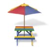 gracrux_kids'_picnic_table_with_benches_and_parasol_-_multicolour_wood_2