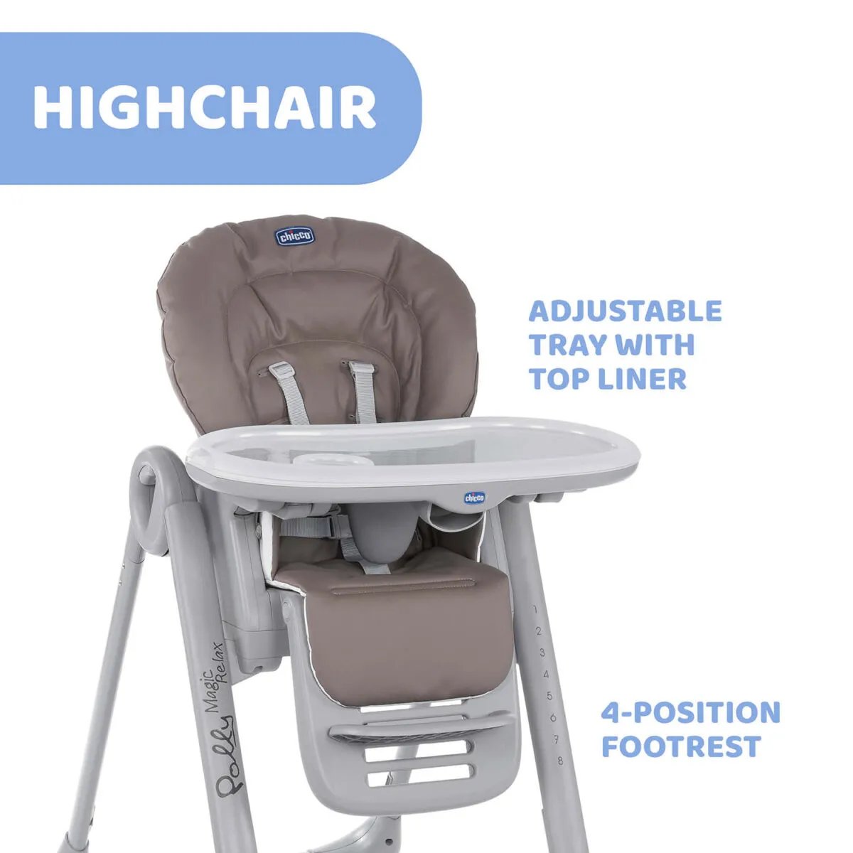 Chicco Polly Magic Relax Highchair - Cocoa - Image 4