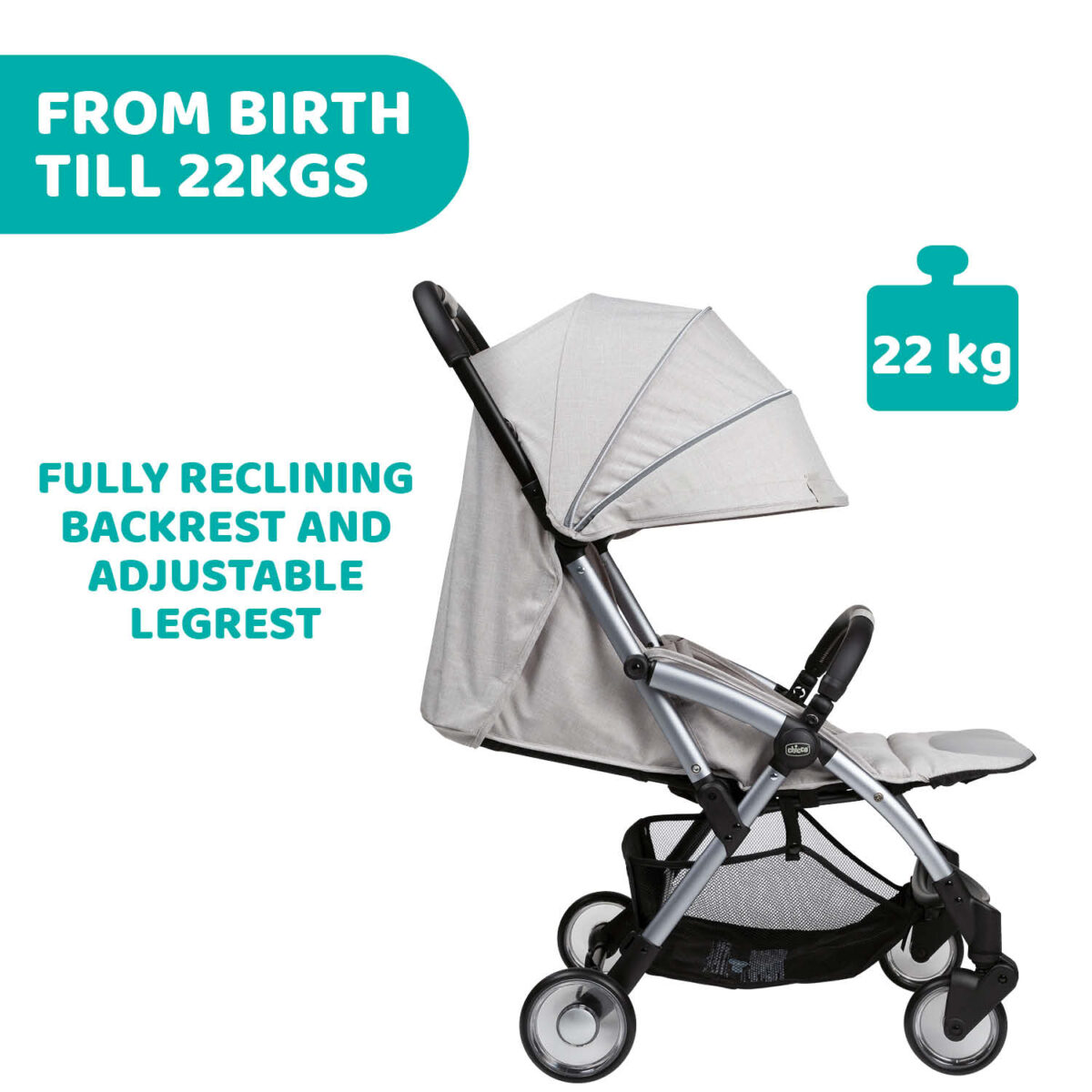 Chicco Goody Plus Stroller - Grey Mist - Image 3