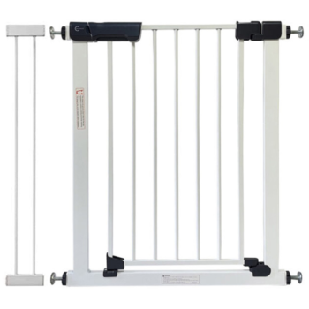 Callowesse Kuvasz Narrow Child Safety Gate | 80-87cm x H76cm Bundle including 14cm Extension | Suitable for Doors and Stairs | White