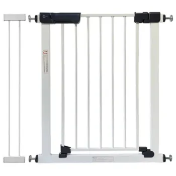 Callowesse Kuvasz Narrow Child Safety Gate | 80-87cm x H76cm Bundle including 14cm Extension | Suitable for Doors and Stairs | White