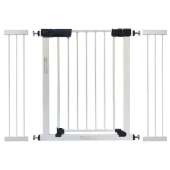 Callowesse Kuvasz Narrow Safety Gate 108-115cm x H76cm Bundle including 2x21cm Extension | Suitable for Pet or Child | White