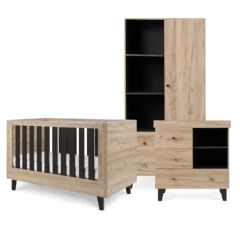 Tutti Bambini Como 3 Piece Nursery Furniture Set in Distressed Oak/Slate Grey