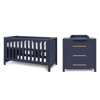 Tutti Bambini Tivoli 2 Piece Nursery Furniture Room Set Includes Cot Bed And Chest Changer - Navy