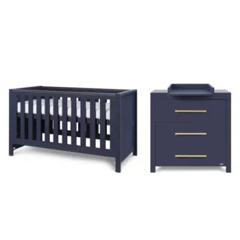 Tutti Bambini Tivoli 2 Piece Nursery Furniture Room Set Includes Cot Bed And Chest Changer - Navy