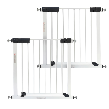 Callowesse Kuvasz Standard Baby Stair Gate Pack of 2 - White | 76-83cm x H76cm | Suitable for Doors & Stairs