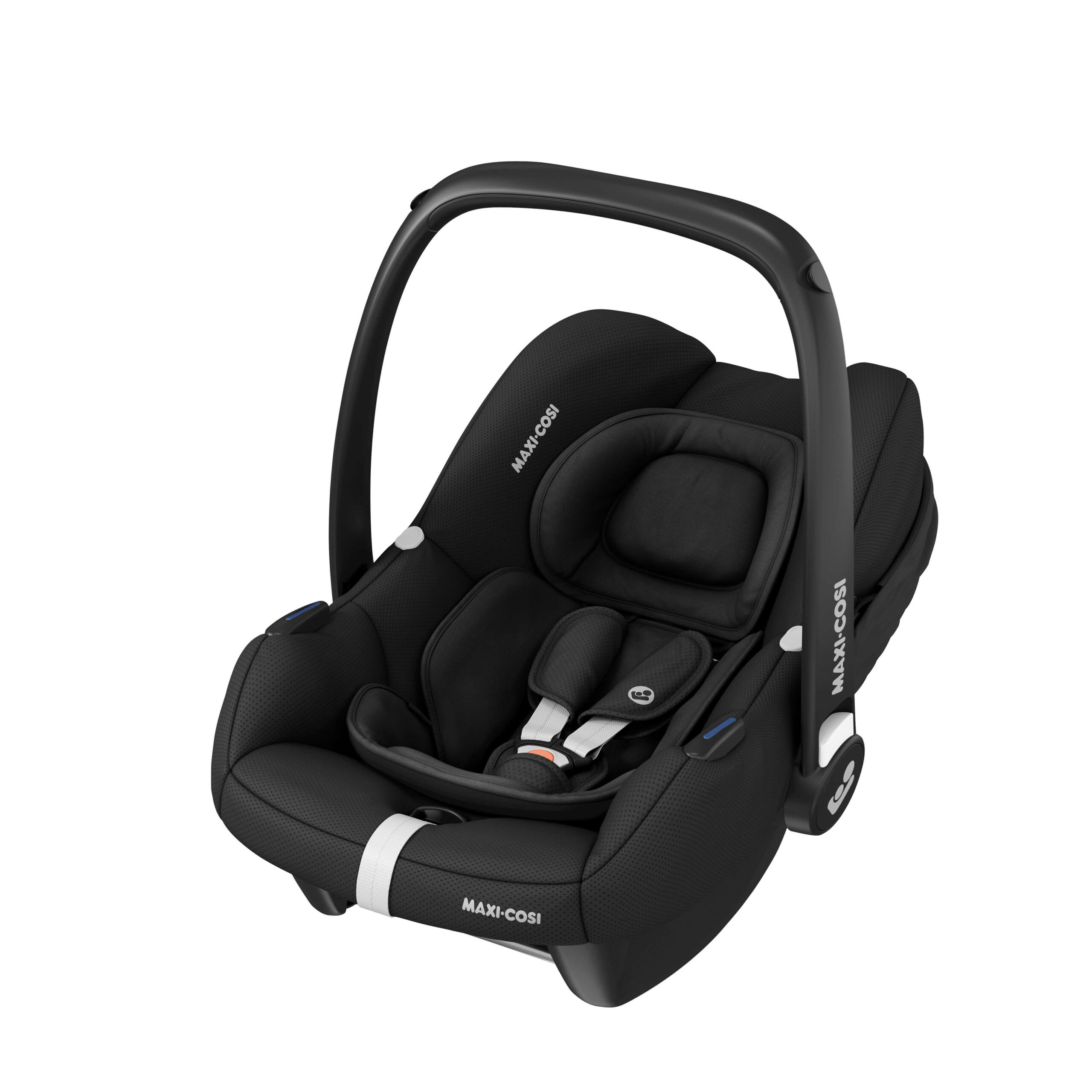 Black Maxi-Cosi CabrioFix i-Size car seat with ergonomic design and side protection system.