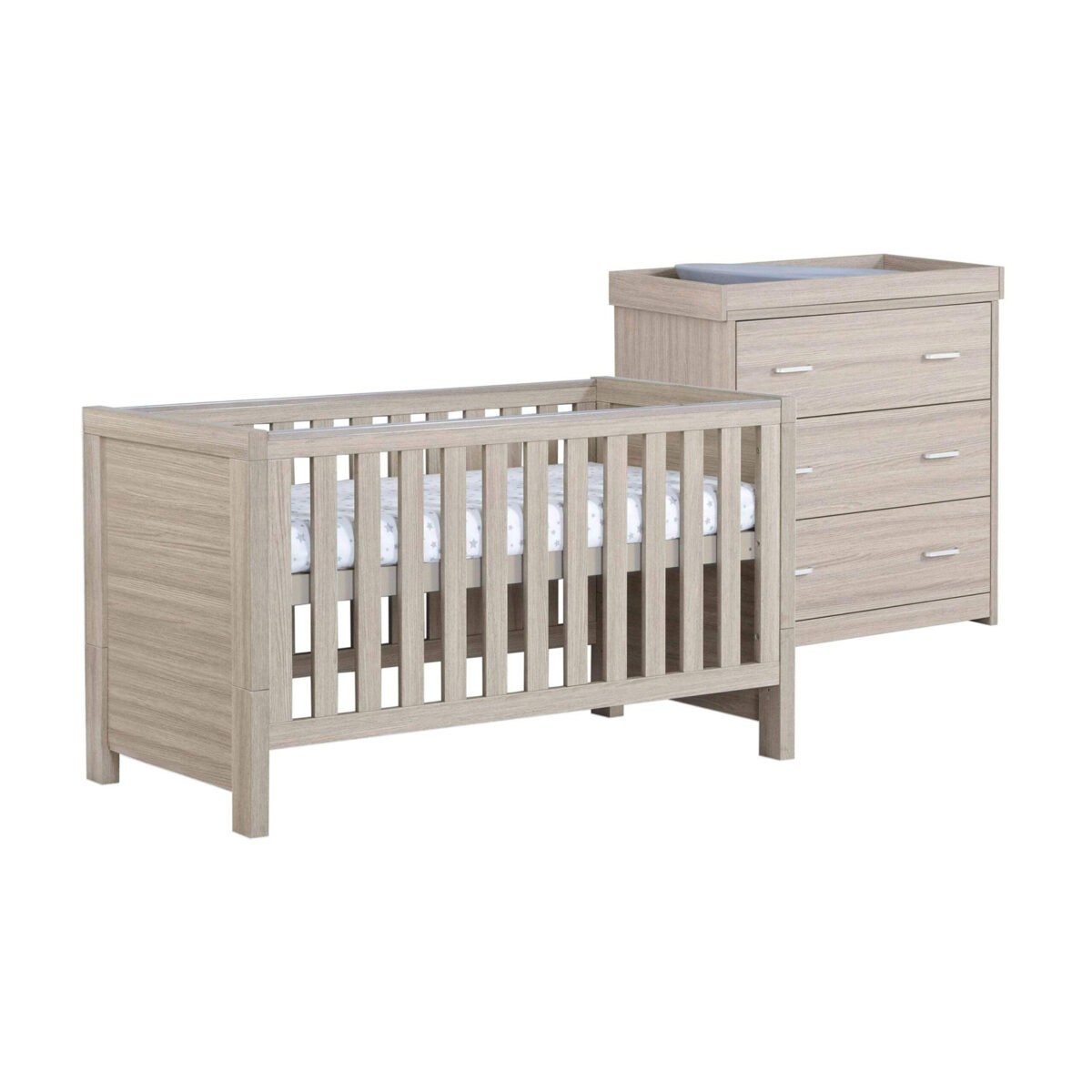 Babymore Luno 2 Piece Nursery Furniture Room Set - Oak