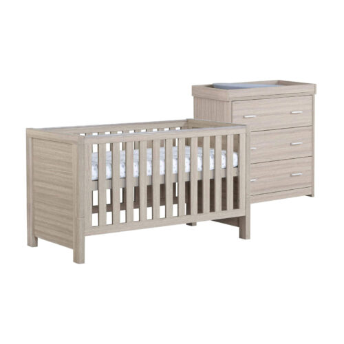 Babymore Luno 2 Piece Nursery Furniture Room Set - Oak