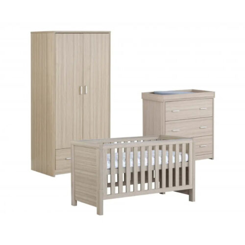 Babymore Luno 3 Piece Nursery Furniture Room Set - Oak