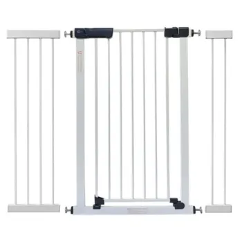 Callowesse Kuvasz Tall & Narrow Pet Gate | 108-115cm x H96cm Bundle including 14cm & 28cm Extension| White