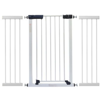 Callowesse Kuvasz Tall & Narrow Pet Safety Gate | 122-129cm x H96cm Bundle including 2x28cm Extension | White