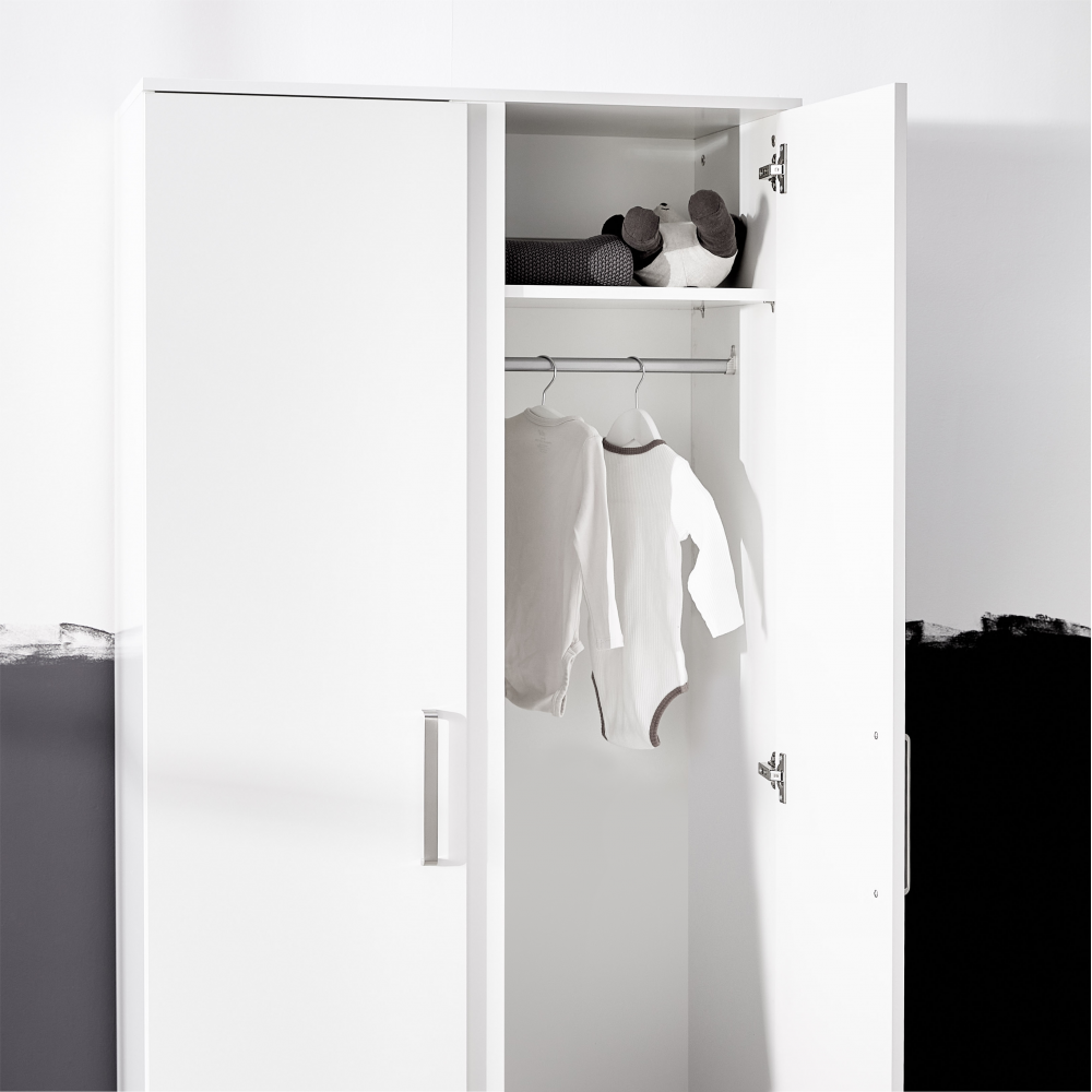 White and on sale silver wardrobe
