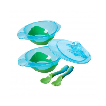 Nuby Weaning Bowls With Lid and Cutlery