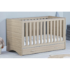Babymore Veni Cot Bed with Drawer - Oak