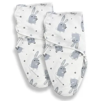 Callowesse Newborn Baby Swaddle Pack of 2 | 0-3 Months | Bunny Buddies