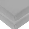 Cuddles Collection 2 Pack Cot Bed Fitted Sheets 70 x 142cm - Grey