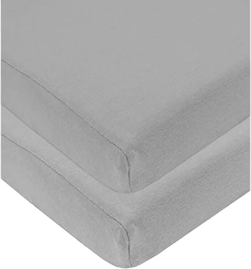 Cuddles Collection 2 Pack Cot Bed Fitted Sheets 70 x 142cm - Grey
