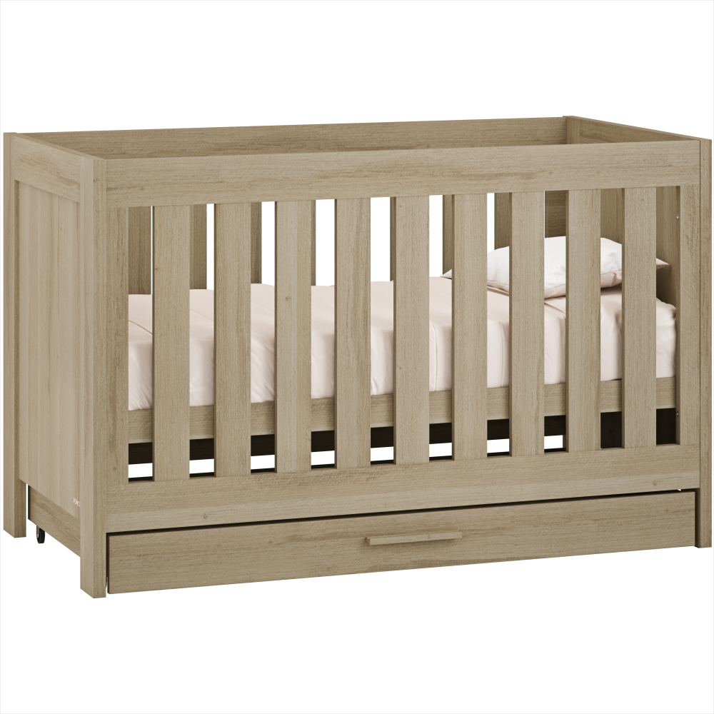 Venicci Forenzo 2 Piece Nursery Furniture Room Set Includes Cot Bed and Chest Changer - Honey Oak - Image 3