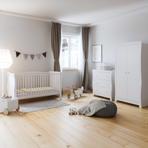 Little Acorns Traditional-Sleigh 3 Piece Room Set - White