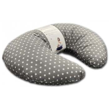 Cuddles Collection 4 in 1 Nursing Pillow - Grey with White Stars