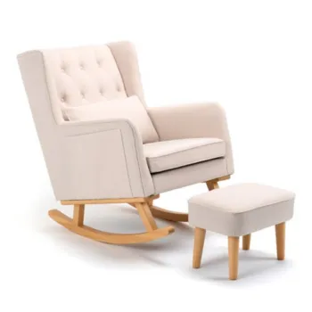 Babymore Lux Nursing Chair with Stool - Cream