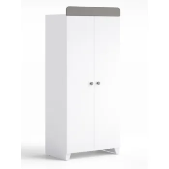 Little Acorns Classic Double Door Wardrobe - White And Grey