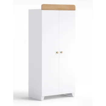 Little Acorns Classic Double Door Wardrobe - White and Oak