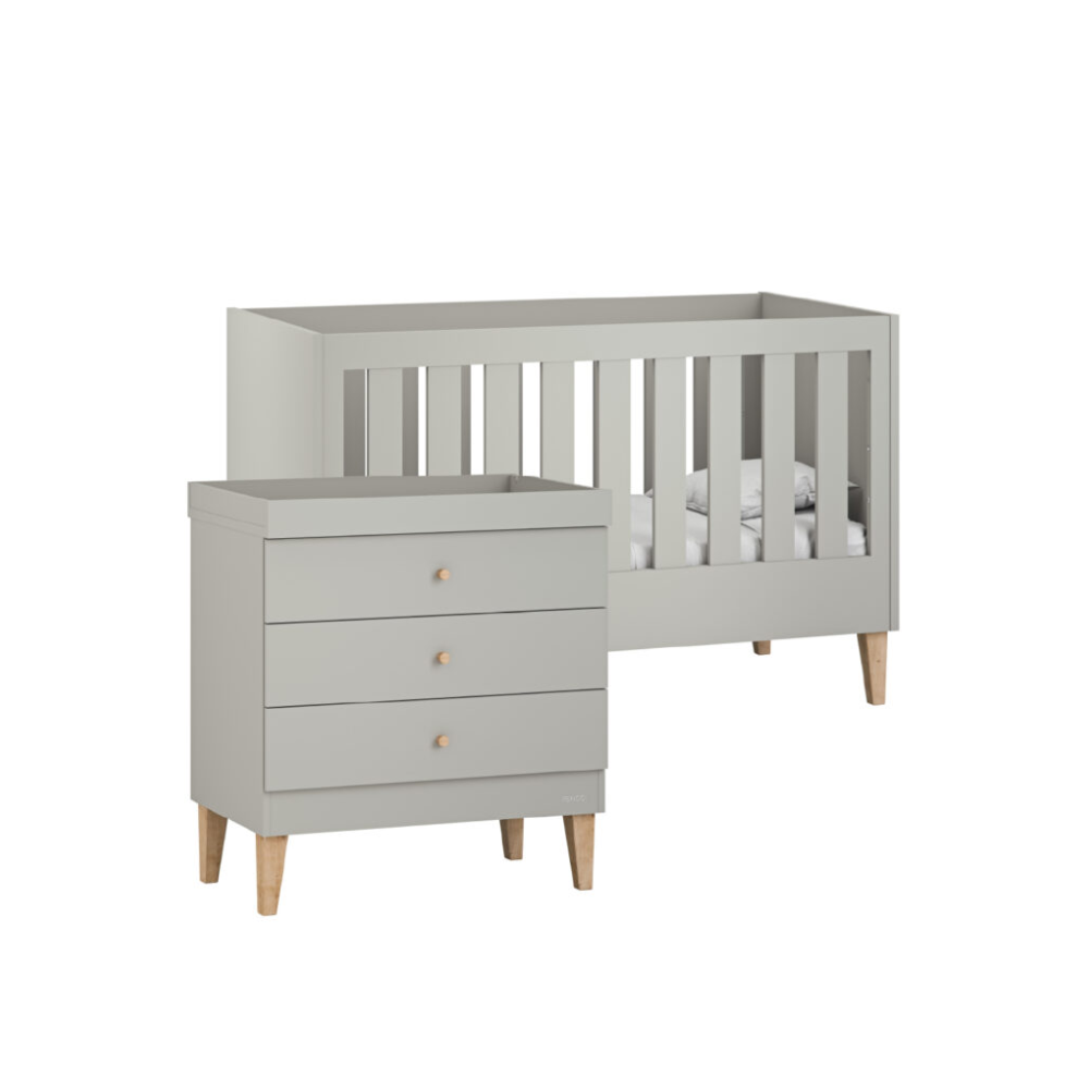 Photos - Kids Furniture Venicci Saluzzo 2 Piece Room Set - Warm Grey dsr14524gry 