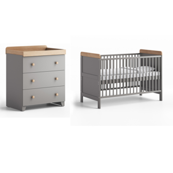 Little Acorns Classic 2 Piece Room Set - Grey and Oak