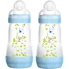 MAM Easy Start Anti-Colic Bottle - 260ml - Twin Pack - Blue - Design May Vary