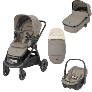 Maxi-Cosi Adorra Luxe Travel System - Twillic Truffle