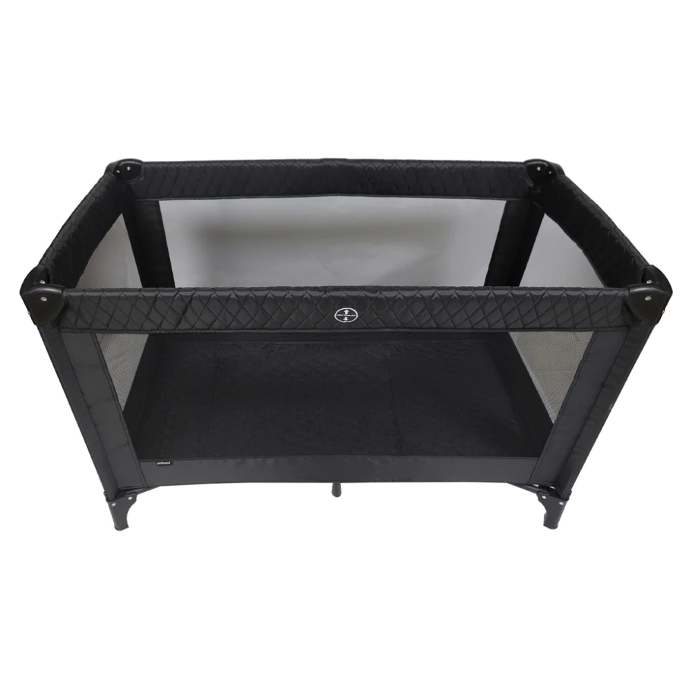 My Babiie Black Quilted Travel Cot Olivers BabyCare