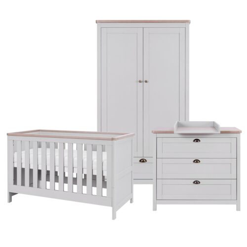 Tutti Bambini Nursery Furniture room set from the Verona Collection with cot bed, dresser & Wardrobe
