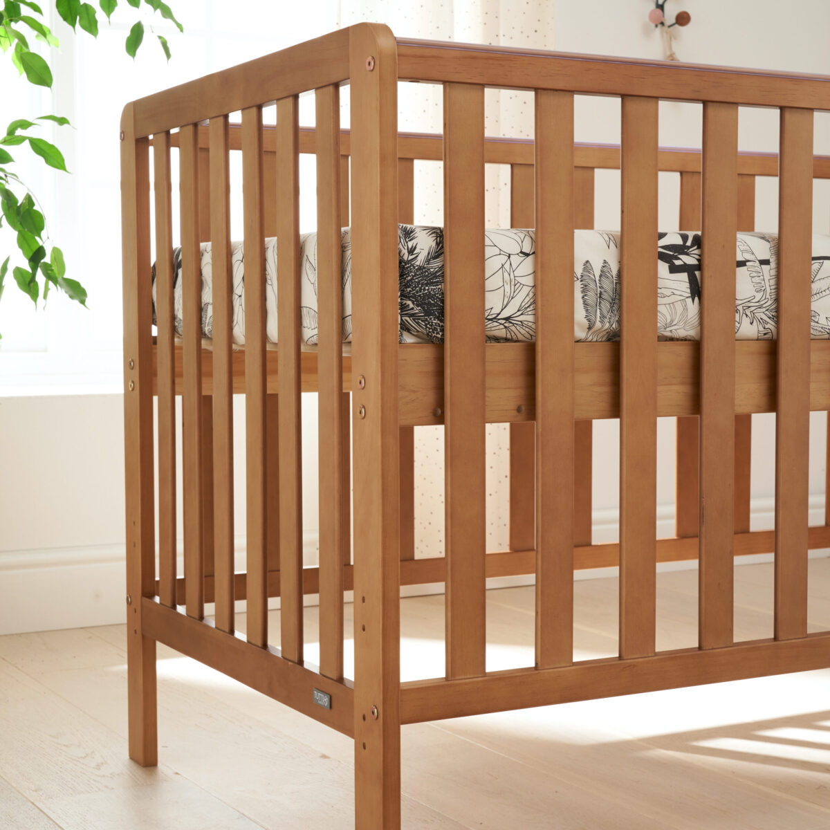 Tutti Bambini Malmo Cot Bed with Cot Top Changer & Mattress - Honey Oak - Image 5