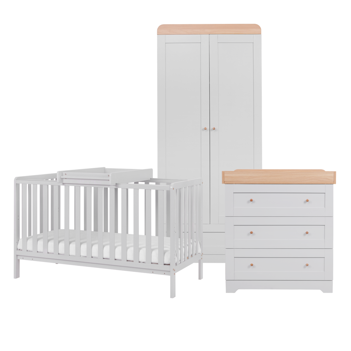 Dove Grey Malmo + Dove Grey & Oak Changer & Wardrobe